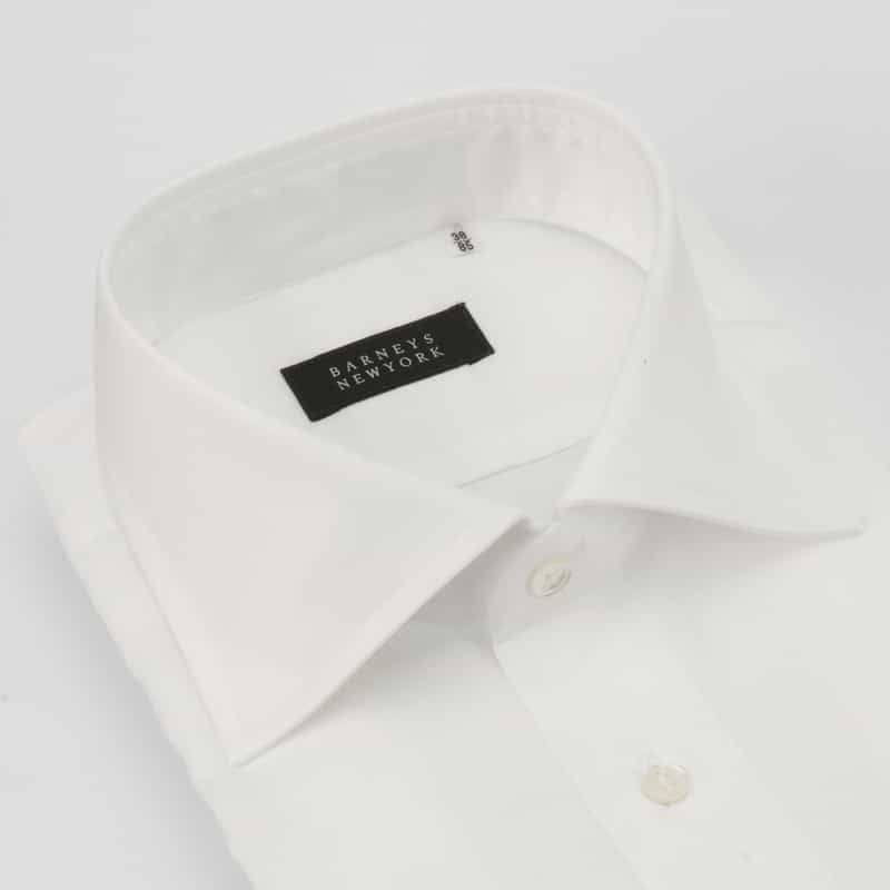 BARNEYS NEW YORK コットンツイル素材ドレスシャツ WHITE