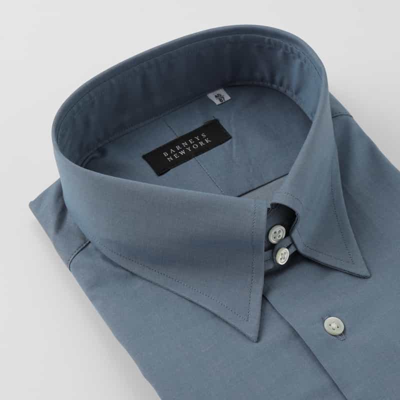BARNEYS NEW YORK タブカラードレスシャツ BLUE