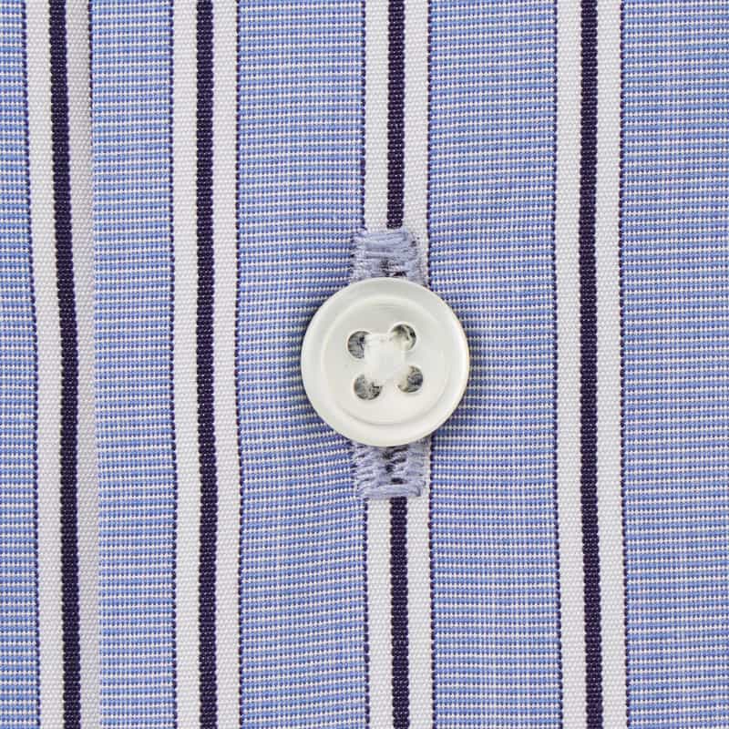 BARNEYS NEW YORK ストライプ柄ドレスシャツ（THOMAS MASON社製生地使用） BLUE