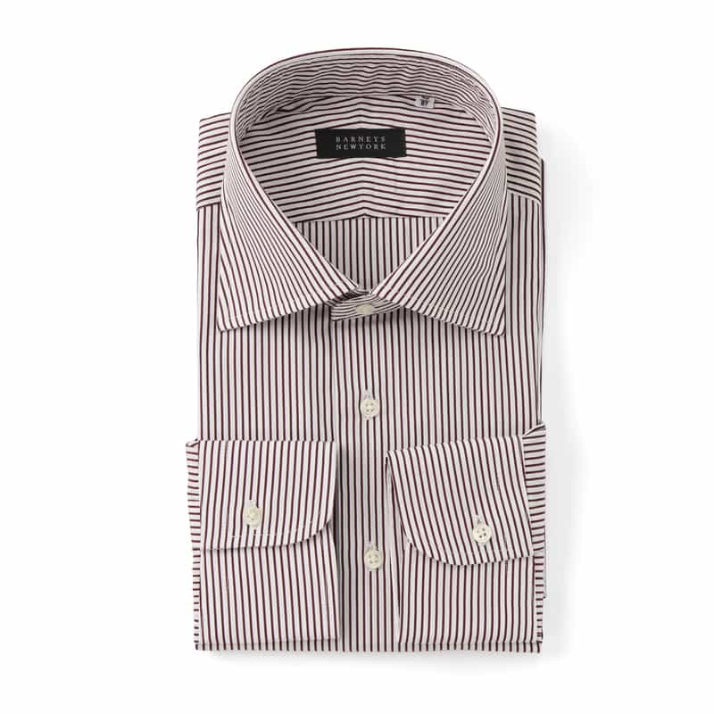 BARNEYS NEW YORK ストライプ柄ドレスシャツ WINE