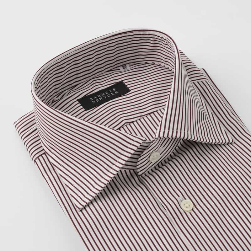 BARNEYS NEW YORK ストライプ柄ドレスシャツ WINE