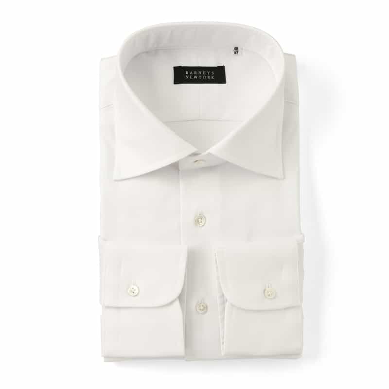 BARNEYS NEW YORK ワイドカラードレスシャツ WHITE