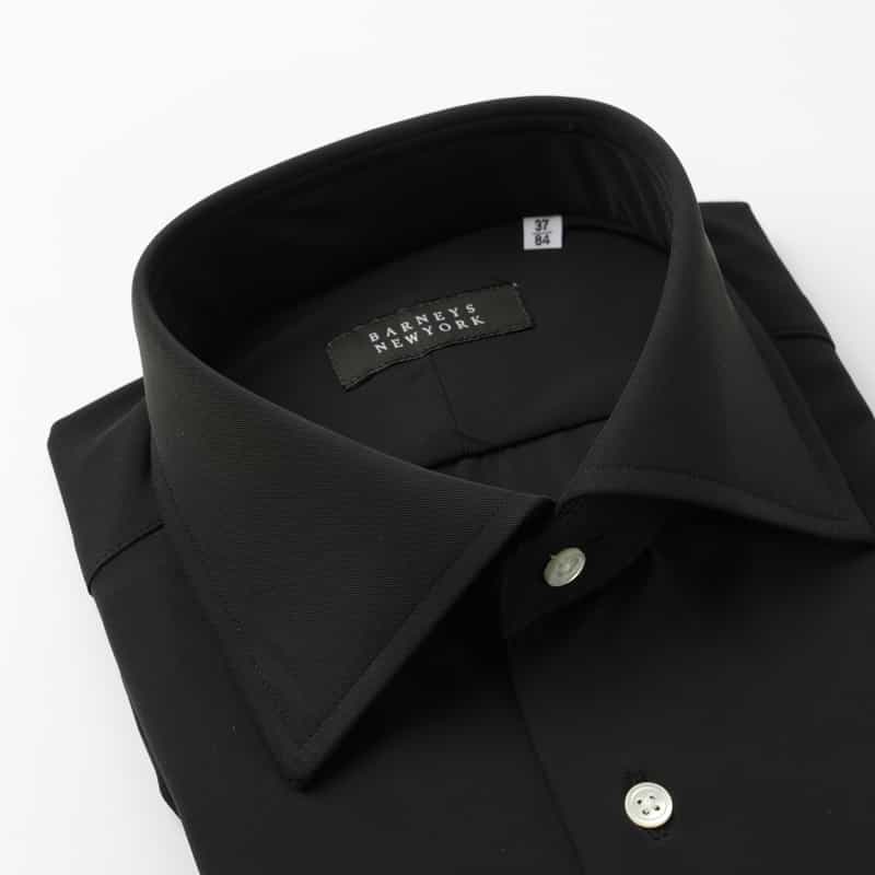BARNEYS NEW YORK ストレッチ素材ドレスシャツ BLACK