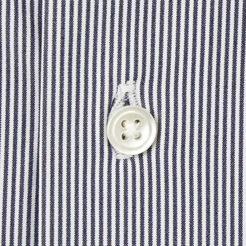 BARNEYS NEW YORK ストレッチ素材ピンストライプ柄ドレスシャツ NAVY