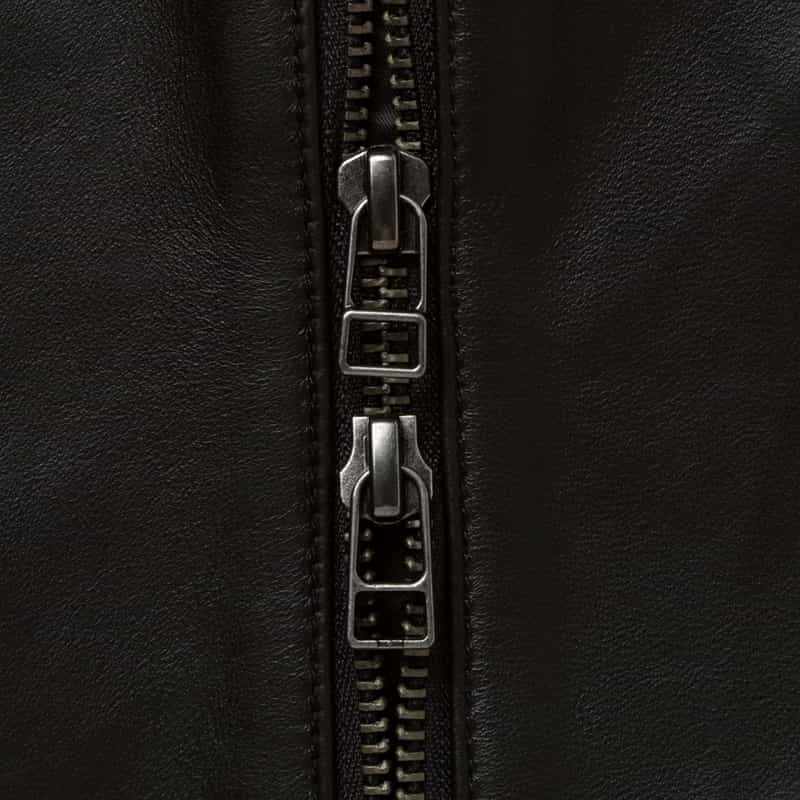 BARNEYS NEW YORK ラムレザー シングルライダースジャケット BLACK