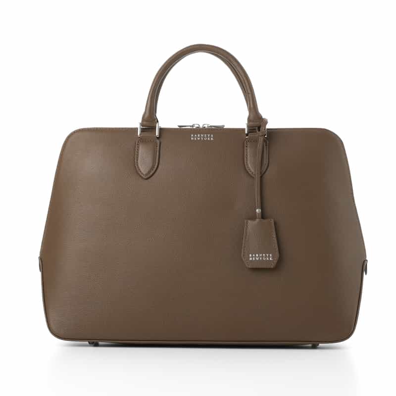 BARNEYS NEW YORK ラウンドレザーブリーフケース BEIGE