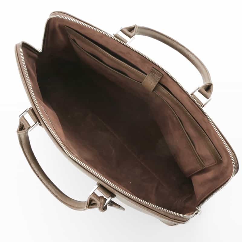 BARNEYS NEW YORK ラウンドレザーブリーフケース BEIGE