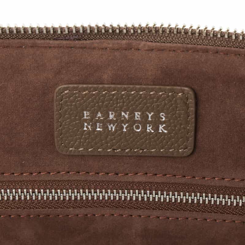 BARNEYS NEW YORK ラウンドレザーブリーフケース BEIGE
