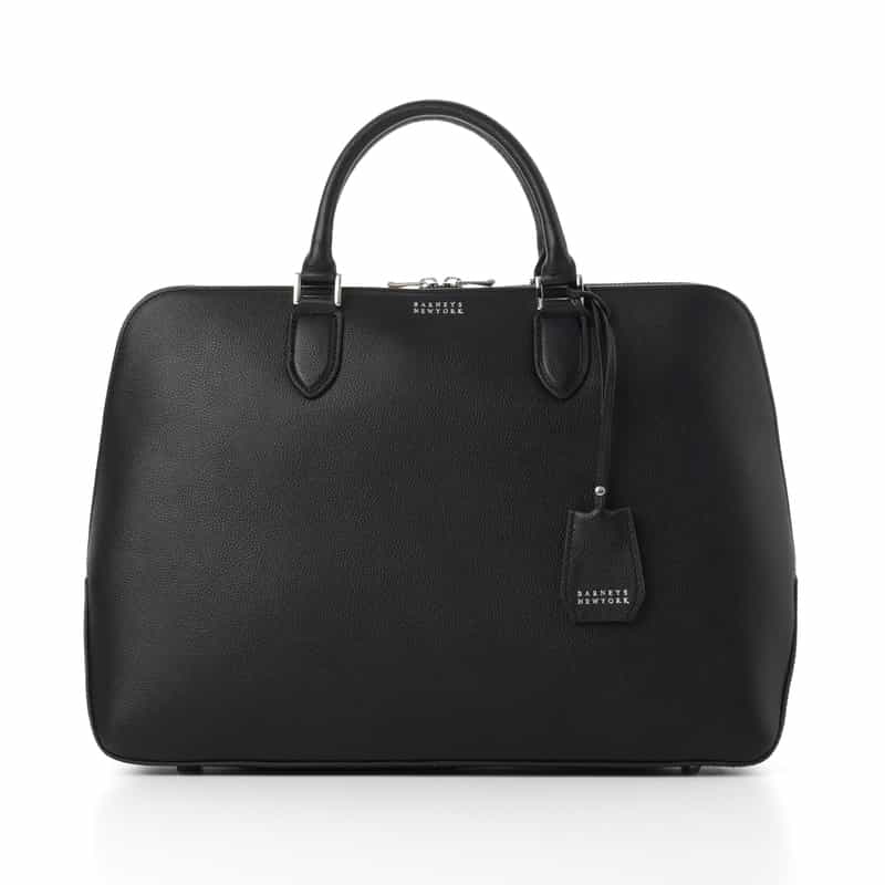 BARNEYS NEW YORK ラウンドレザーブリーフケース BLACK