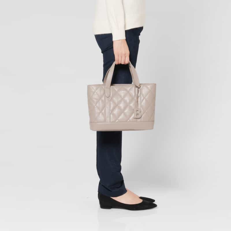 BARNEYS NEW YORK キルトレザー ミニトートバッグ BEIGE