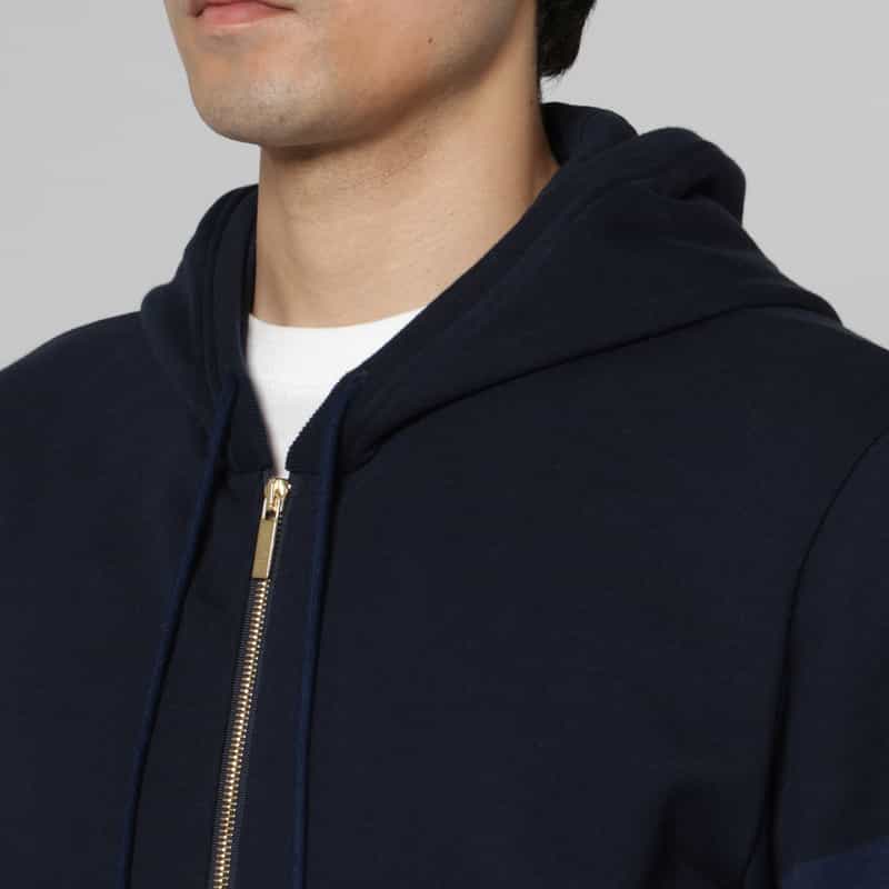 THOM BROWNE THOM BROWNE＜トム ブラウン＞ 4BERジップアップスウェットパーカー NAVY