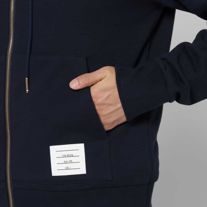 THOM BROWNE THOM BROWNE＜トム ブラウン＞ 4BERジップアップスウェットパーカー NAVY