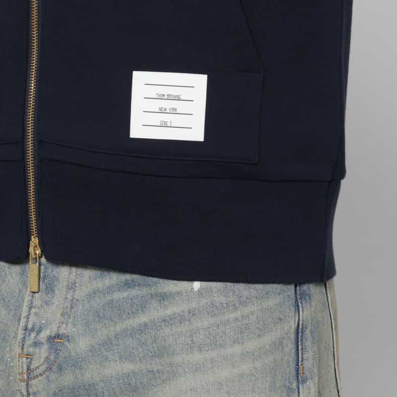 THOM BROWNE THOM BROWNE＜トム ブラウン＞ 4BERジップアップスウェットパーカー NAVY