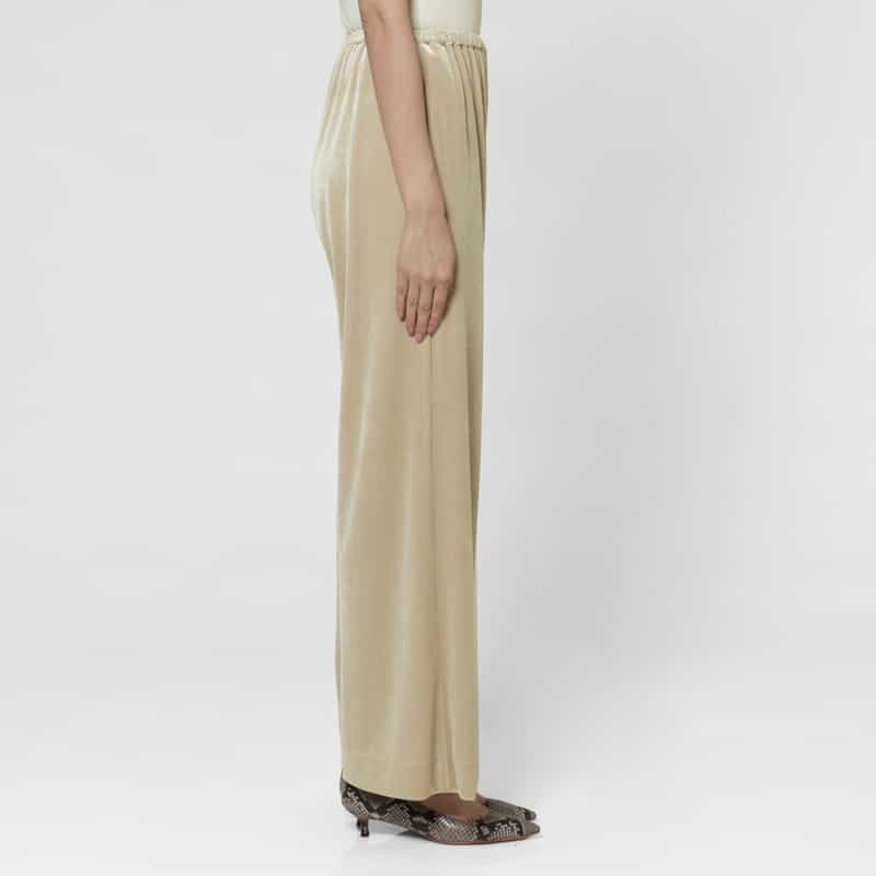 BARNEYS NEW YORK セットアップ ウォッシャブル ベロア素材 ワイドパンツ BEIGE