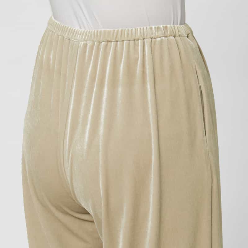 BARNEYS NEW YORK セットアップ ウォッシャブル ベロア素材 ワイドパンツ BEIGE