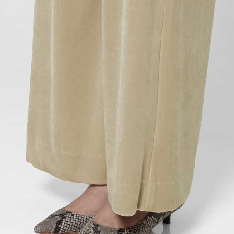 BARNEYS NEW YORK セットアップ ウォッシャブル ベロア素材 ワイドパンツ BEIGE