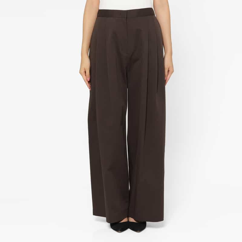 AMOMENTO AMOMENTO ＜アモーメント＞ 2タックワイドパンツ BROWN