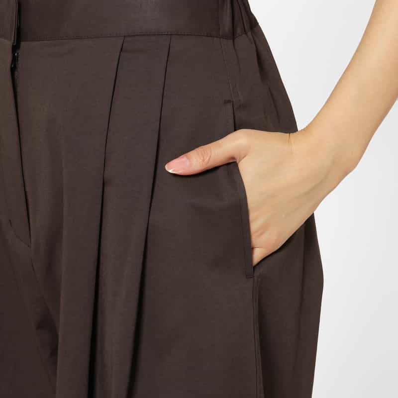 AMOMENTO AMOMENTO ＜アモーメント＞ 2タックワイドパンツ BROWN