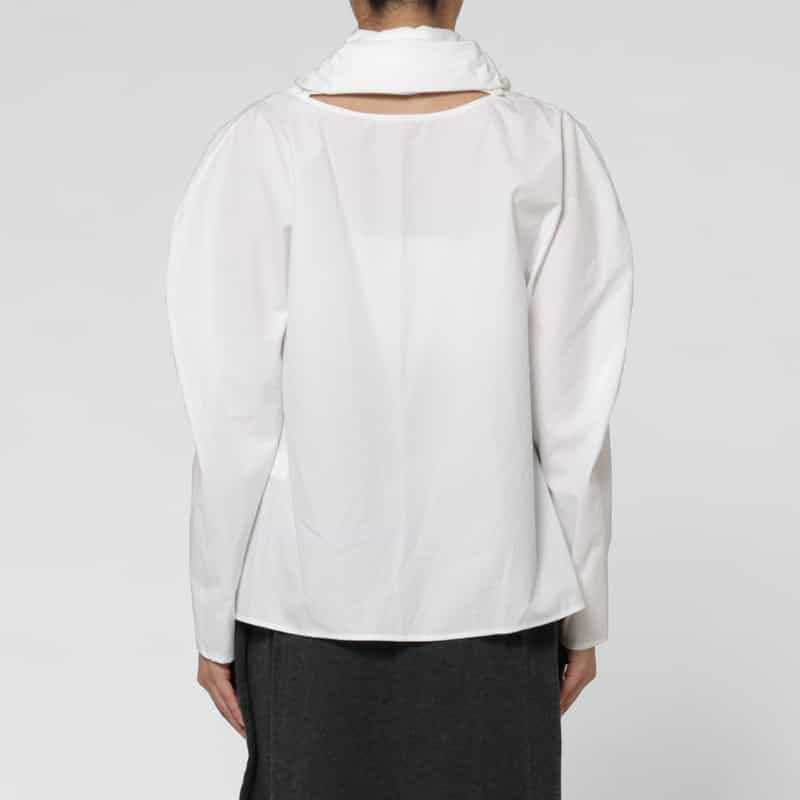 AMOMENTO AMOMENTO ＜アモーメント＞ コットン素材ノットデザインブラウス WHITE