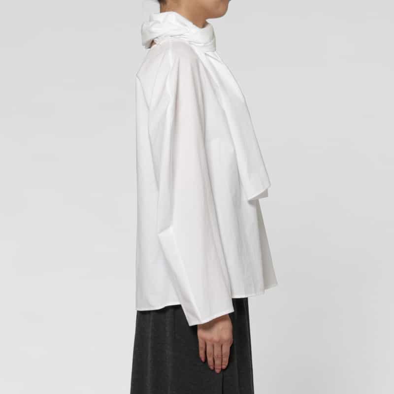 AMOMENTO AMOMENTO ＜アモーメント＞ コットン素材ノットデザインブラウス WHITE