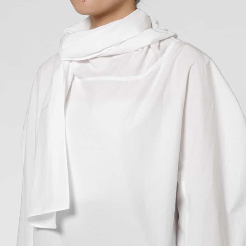 AMOMENTO AMOMENTO ＜アモーメント＞ コットン素材ノットデザインブラウス WHITE