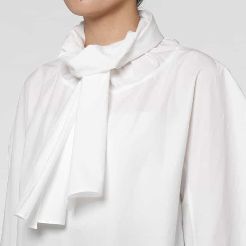 AMOMENTO AMOMENTO ＜アモーメント＞ コットン素材ノットデザインブラウス WHITE