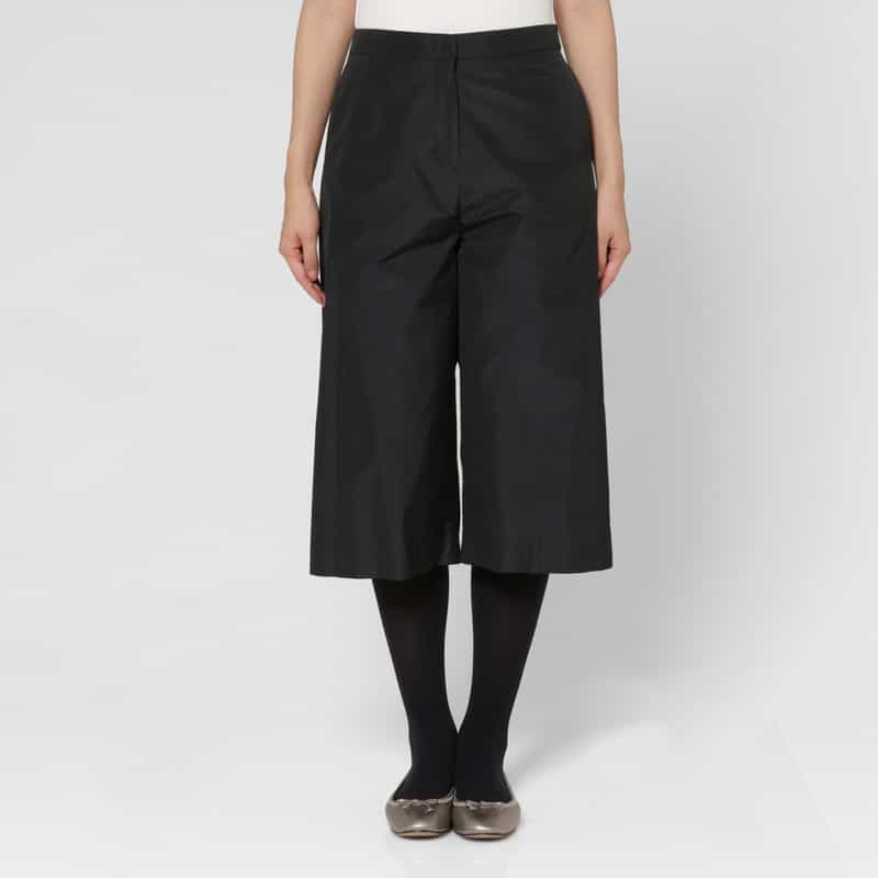 AMOMENTO AMOMENTO ＜アモーメント＞ シルク混タフタ バミューダパンツ BLACK