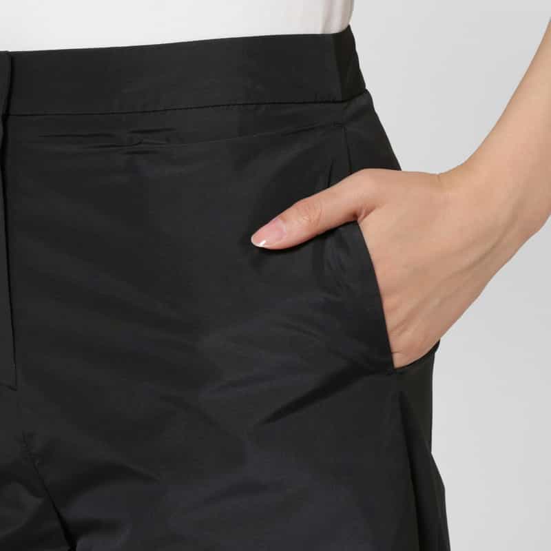 AMOMENTO AMOMENTO ＜アモーメント＞ シルク混タフタ バミューダパンツ BLACK