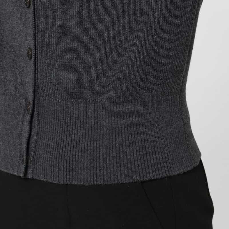 AMOMENTO AMOMENTO ＜アモーメント＞ ハイネック ニットカーディガン GRAY