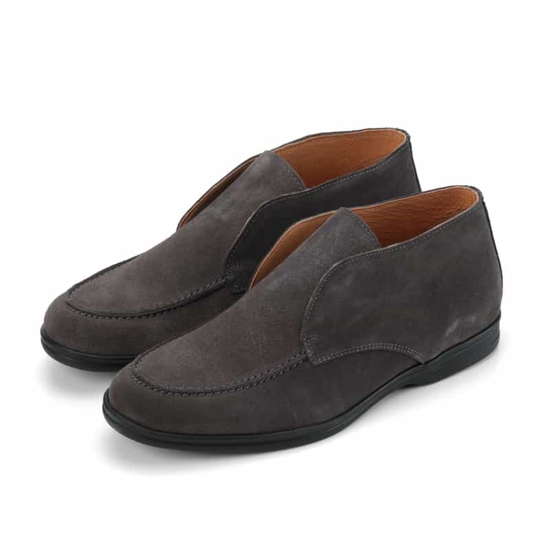 BARNEYS NEW YORK スエード素材ミッドカットスリッポン GRAY