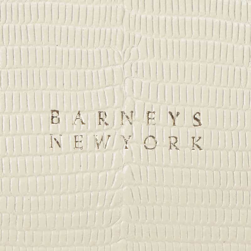 BARNEYS NEW YORK リザード型押しレザー フォーンバッグ OFF WHITE