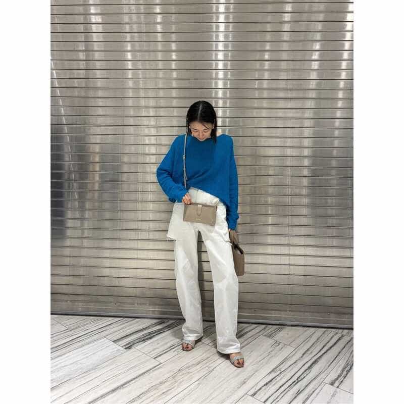 BARNEYS NEW YORK リザード型押しレザー フォーンバッグ BEIGE
