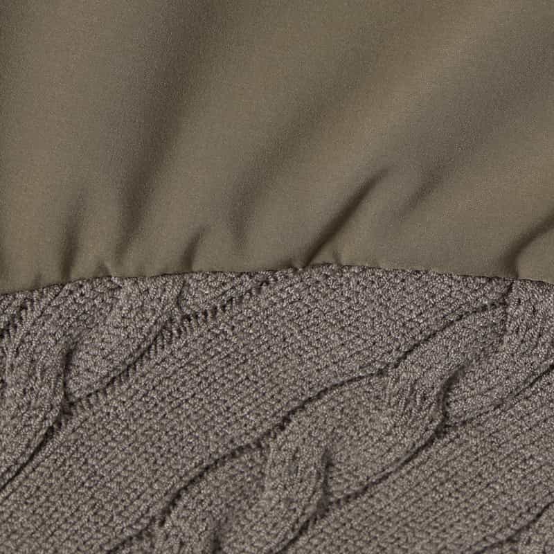 BARNEYS NEW YORK ケーブルニットスリーブジップアップブルゾン BROWN