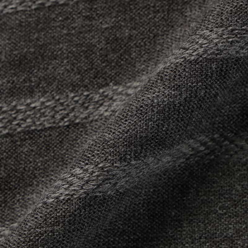 BARNEYS NEW YORK ボーダー柄クルーネックニットプルオーバー GRAY
