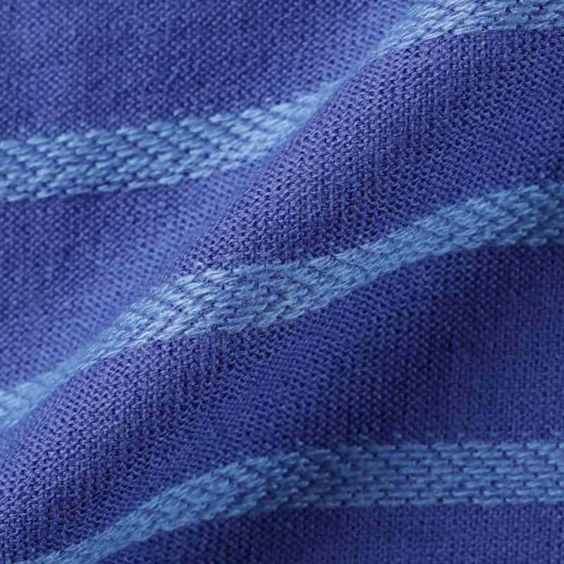 BARNEYS NEW YORK ボーダー柄ジップアップニットカーディガン BLUE