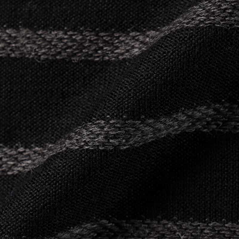 BARNEYS NEW YORK ボーダー柄ジップアップニットカーディガン BLACK