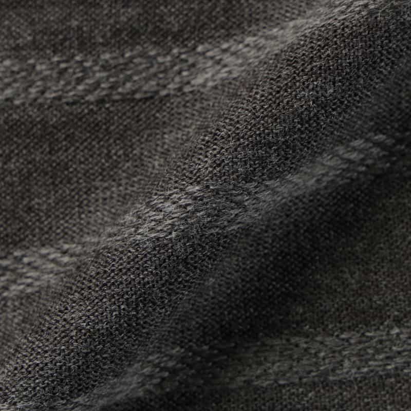 BARNEYS NEW YORK ボーダー柄ジップアップニットカーディガン GRAY