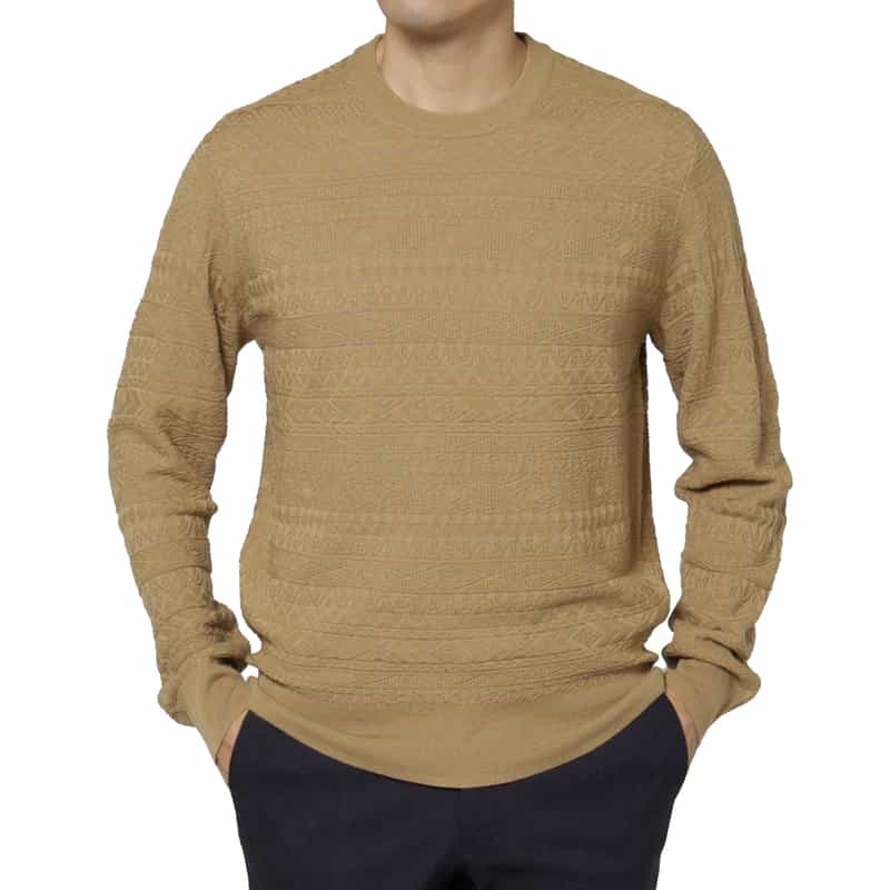 BARNEYS NEW YORK フェアアイル柄ニットプルオーバー BEIGE