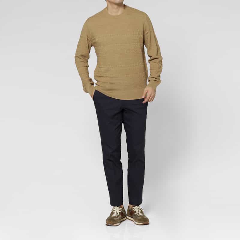 BARNEYS NEW YORK フェアアイル柄ニットプルオーバー BEIGE
