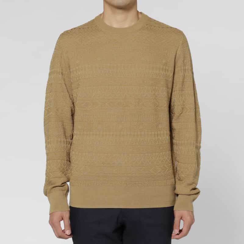 BARNEYS NEW YORK フェアアイル柄ニットプルオーバー BEIGE
