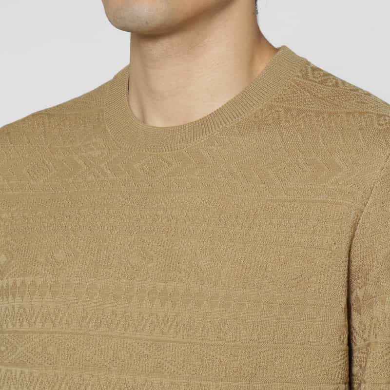 BARNEYS NEW YORK フェアアイル柄ニットプルオーバー BEIGE