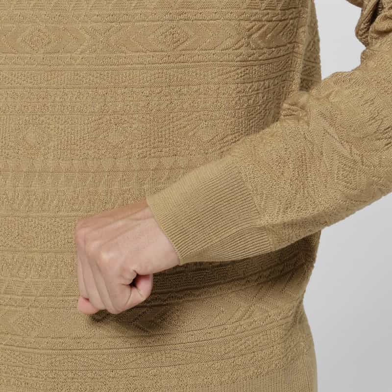 BARNEYS NEW YORK フェアアイル柄ニットプルオーバー BEIGE