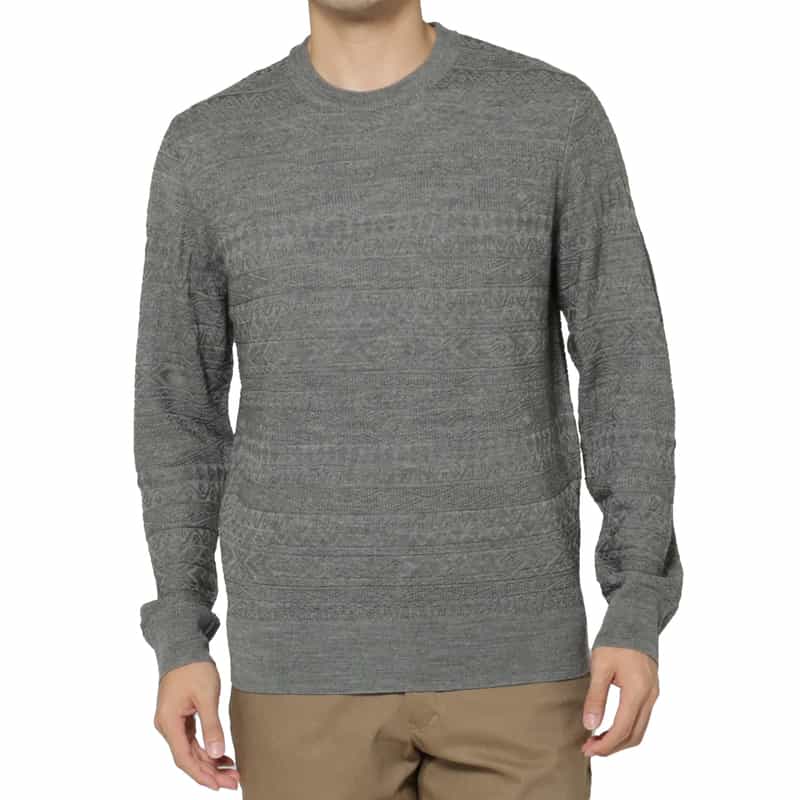 BARNEYS NEW YORK フェアアイル柄ニットプルオーバー GRAY
