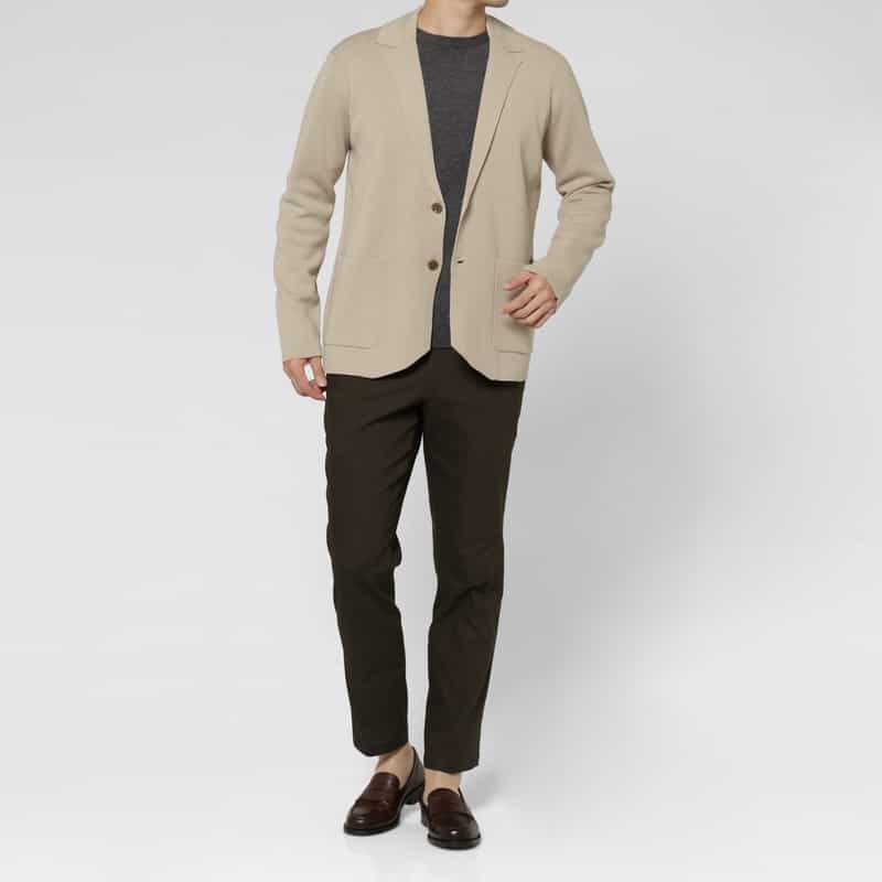 BARNEYS NEW YORK ミラノリブニットジャケット BEIGE