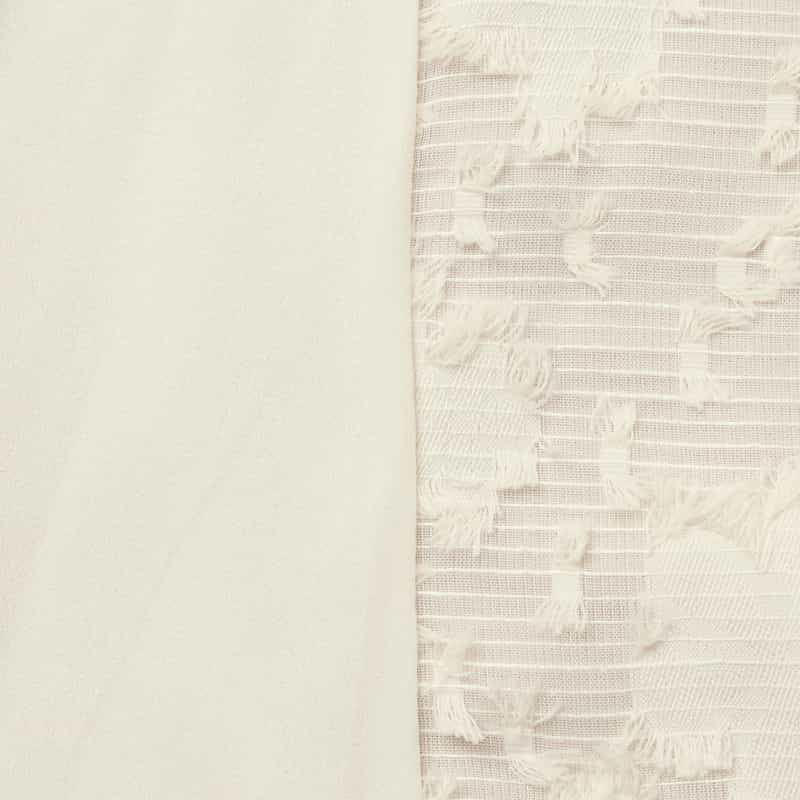 BARNEYS NEW YORK ウォッシャブル ランダムチュール素材パネル切替ロングフレアスカート OFF WHITE