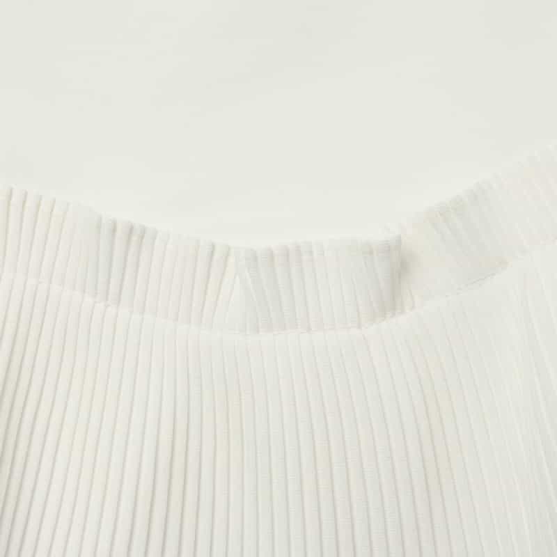 BARNEYS NEW YORK ウォッシャブル プリーツドッキングカットソー WHITE