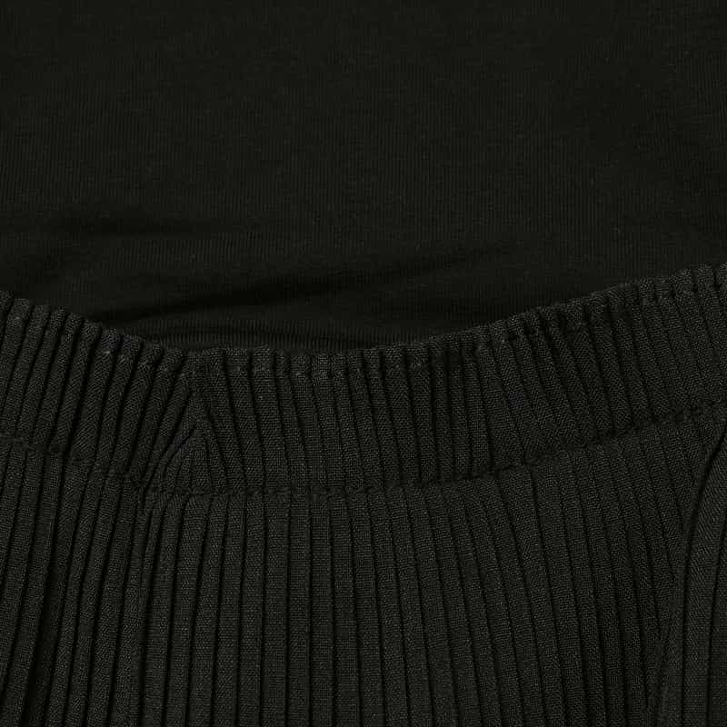 BARNEYS NEW YORK ウォッシャブル プリーツドッキングカットソー BLACK