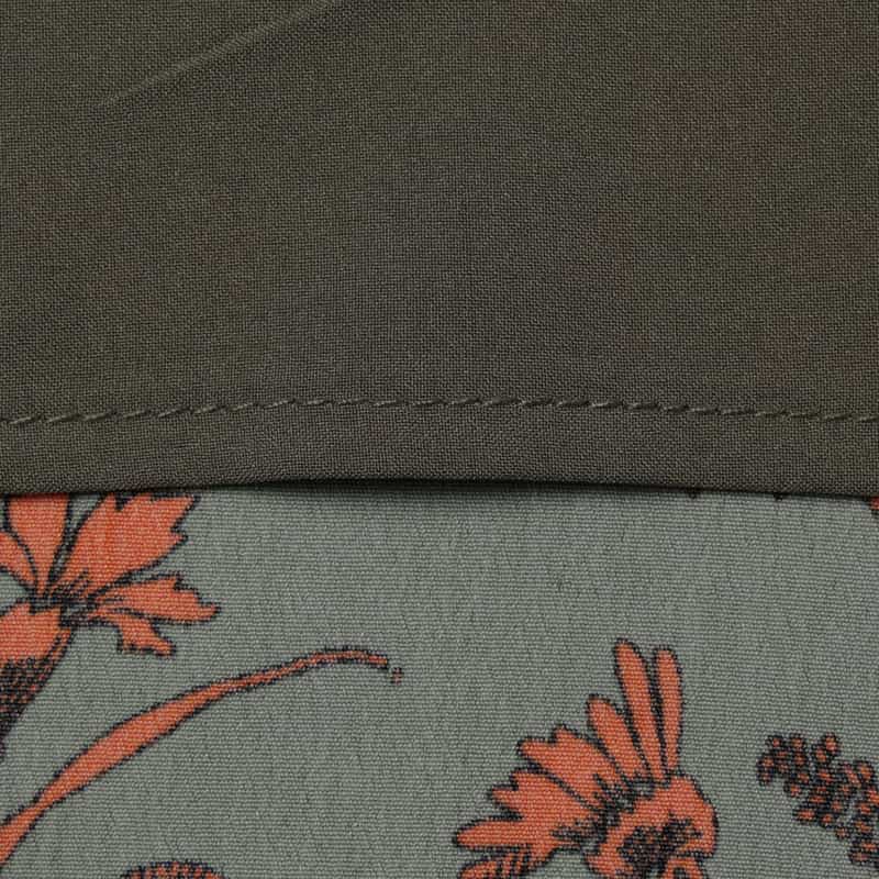 BARNEYS NEW YORK ウォッシャブル ボタニカル柄ワイドパンツ KHAKI