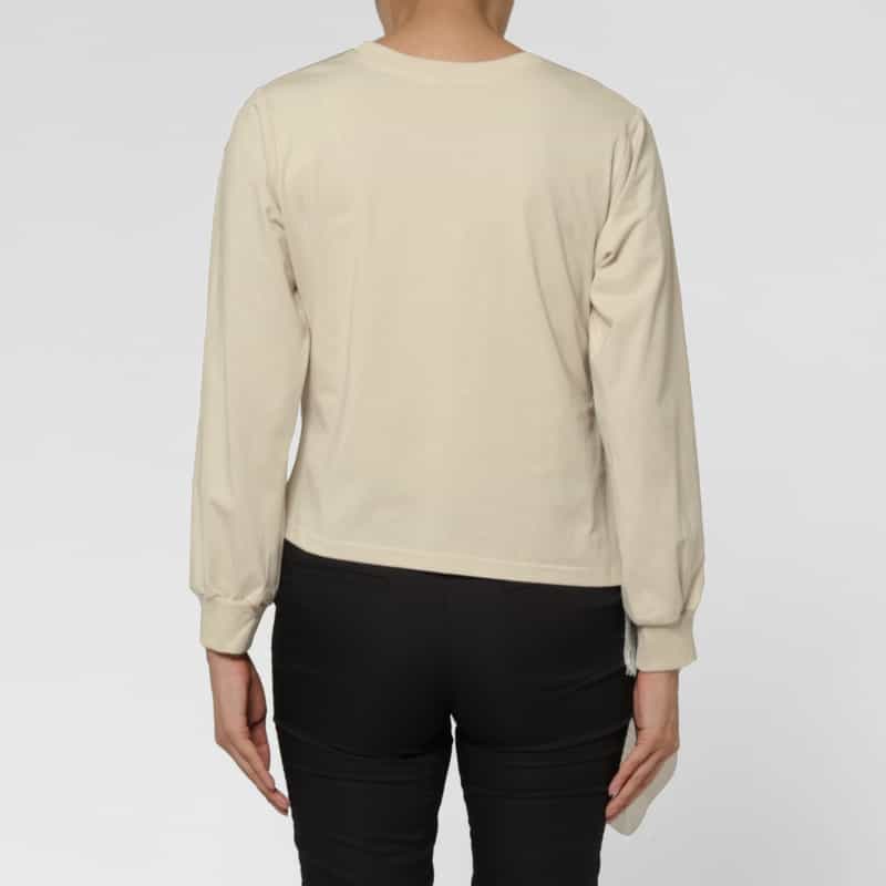 BARNEYS NEW YORK ウォッシャブル コンビネーション アシンメトリーレースデザインカットソー BEIGE