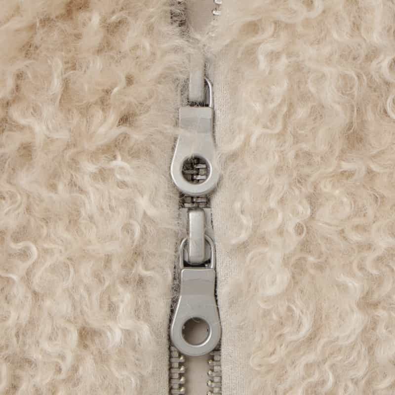BARNEYS NEW YORK エコファー Wジップアップショートベスト BEIGE